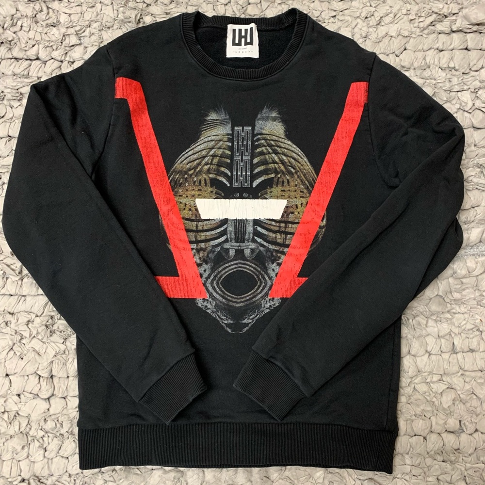 Mens Les Hommes Urban Crew Neck Sweatshirt Mask Design